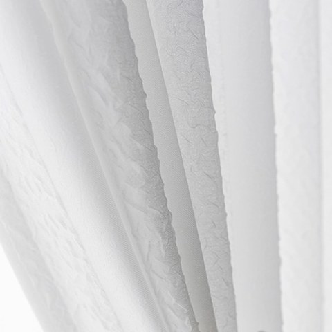 Funkier White Crushed Sheer Curtain With Thick Bold Stripes 1