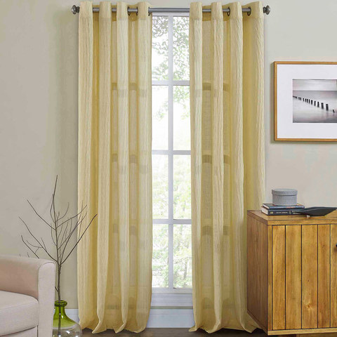 Candy Crushed Sheer Curtain Pastel Yellow Color 1