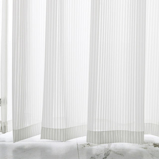 Sun Rays Bold Striped Scratch Resistant Chiffon Sheer Curtain 5