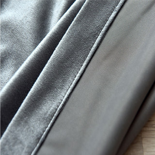 Luxury Metallic Blue Gray Blackout Velvet Curtain Drapes