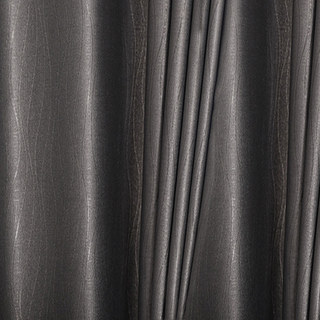 Metallic Silky Rippled Wave Charcoal Gray Blackout Curtain Drapes 8