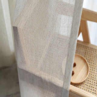 Zen Weave Oatmeal Cream Open Grid Sheer Curtain 7
