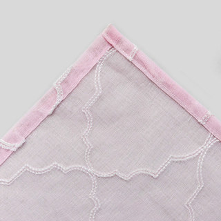 Fancy Trellis Pink Detailed Embroidered Sheer Curtain 2