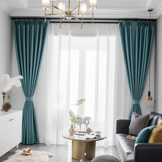 Superthick Turquoise Green Blackout Curtain Drapes 11