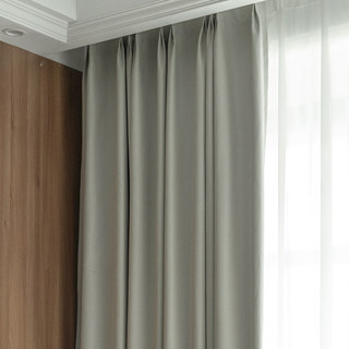 Herringbone Beige 100% Blackout Curtain Drapes 7
