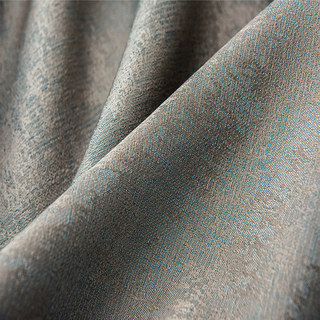 Luxury Metallic Bronze and Blue Gray Jacquard Blackout Curtain Drapes 8