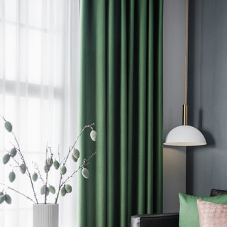 Superthick Olive Green Blackout Curtain Drapes 2