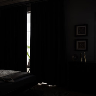 Superthick Dark Gray Blackout Curtain Drapes 11