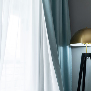 Herringbone Pastel Blue 100% Blackout Curtain Drapes 9
