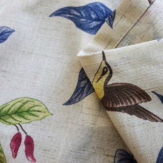 Bringing the Garden Indoors Bird and Vine Floral Jute Style Curtain 8