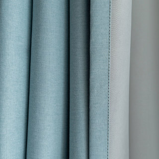 Herringbone Pastel Blue 100% Blackout Curtain Drapes 10