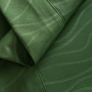 Rippled Waves Superthick Olive Green Blackout Curtain Drape 13
