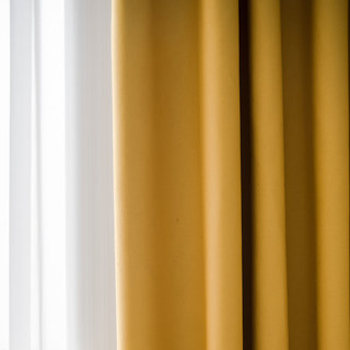Superthick Lemon Yellow Blackout Curtain Drapes 7