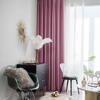 Superthick Blush Pink Blackout Curtain Drapes 5