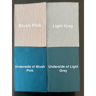Two Tone Ribbed Textured Light Gray and Blush Pink Blackout Curtain Drapes 12