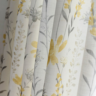 Bringing the Garden Indoors Cream Yellow Floral Jute Style Curtain 4