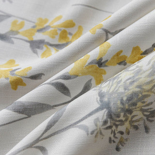 Bringing the Garden Indoors Cream Yellow Floral Jute Style Curtain 3