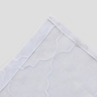Fancy Trellis Fresh White Detailed Embroidered Sheer Curtain