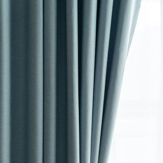 Herringbone Pastel Blue 100% Blackout Curtain Drapes 1