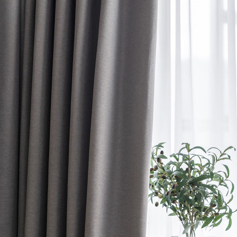 Herringbone Gray 100% Blackout Curtain Drapes 1