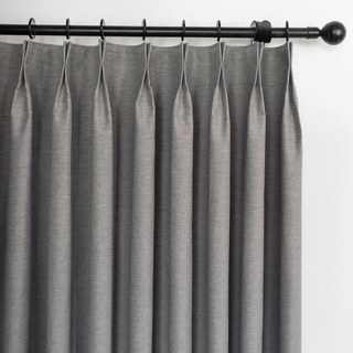 Herringbone Gray 100% Blackout Curtain Drapes 7