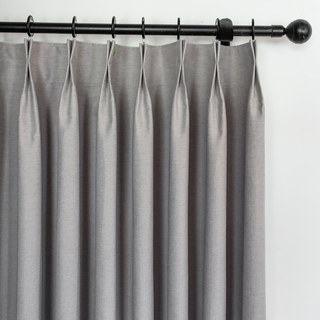 Herringbone Light Lilac Gray 100% Blackout Curtain Drapes 7