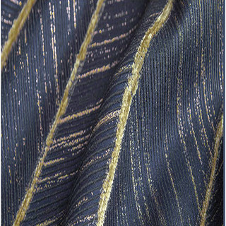 New Look Luxury Art Deco Herringbone Navy Blue & Gold Sparkle Curtain Drapes