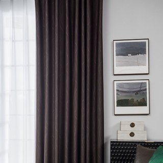 Rippled Waves Superthick Coffee Brown Blackout Curtain Drapes 6