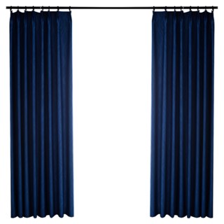 Rippled Waves Superthick Navy Blue Blackout Curtain 12
