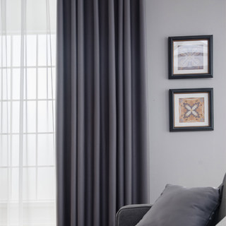 Superthick Light Gray 100% Blackout Curtain Drapes 5