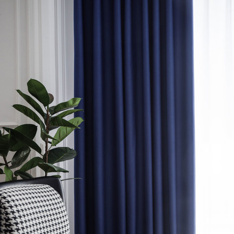 Superthick Navy Blue Blackout Curtain 1