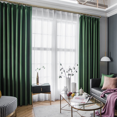 Superthick Olive Green Blackout Curtain Drapes 1