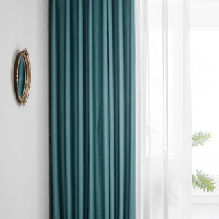 Superthick Turquoise Green Blackout Curtain Drapes 1