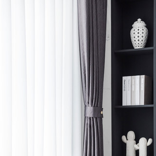 Superthick Willow Leaves Dark Gray 100% Blackout Curtain Drapes 10