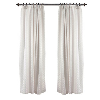 The Roaring Twenties Luxury Art Deco Shell Patterned Ivory White Curtain Drapes 2