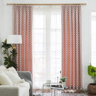 Beaded Lines Pastel Purple Lavender Dots and Stripes Mid Century Modern Chenille Curtain 2