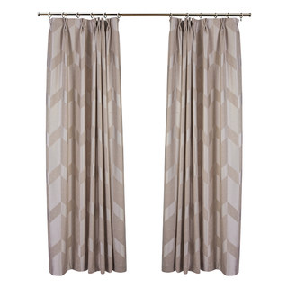 Great Gatsby Luxury Art Deco Champagne Chevron Curtain Drapes 9