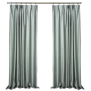 Metallic Fantasy Subtle Textured Striped Shimmering Duck Egg Sage Green Curtain 4