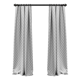 The Roaring Twenties Luxury Art Deco Morandi Gray & Silver Shell Patterned Curtain Drapes 2