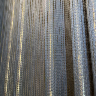 Sun Beams Glistening Champagne Gold and Grey Striped Curtain 4