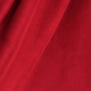 Velvety Faux Suede Scarlet Red Curtain