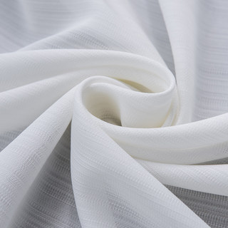 Sundance Textured Striped White Semi Sheer Curtain