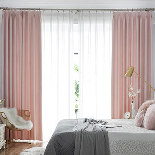 Simple Pleasures Prairie Grain Textured Striped Pastel Pink Blackout Curtains 1