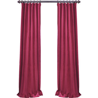 Velvety Faux Suede Magenta Hot Pink Curtain 2