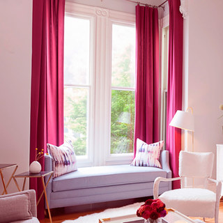 Velvety Faux Suede Magenta Hot Pink Curtain 1