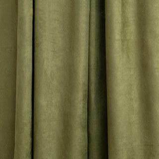 Velvety Faux Suede Sage Olive Green Curtain 3