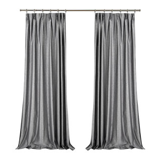 Metallic Fantasy Subtle Textured Striped Shimmering Silver Gray Curtain Drapes 4