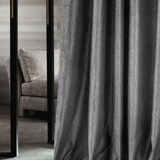 Metallic Fantasy Subtle Textured Striped Shimmering Silver Gray Curtain Drapes