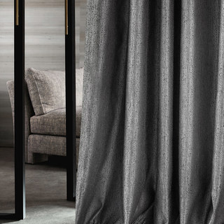 Metallic Fantasy Subtle Textured Striped Shimmering Silver Gray Curtain Drapes 1