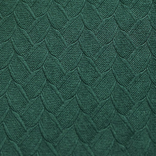 Scandinavian Basketweave Dark Forest Green Embossed Velvet Blackout Curtains 4